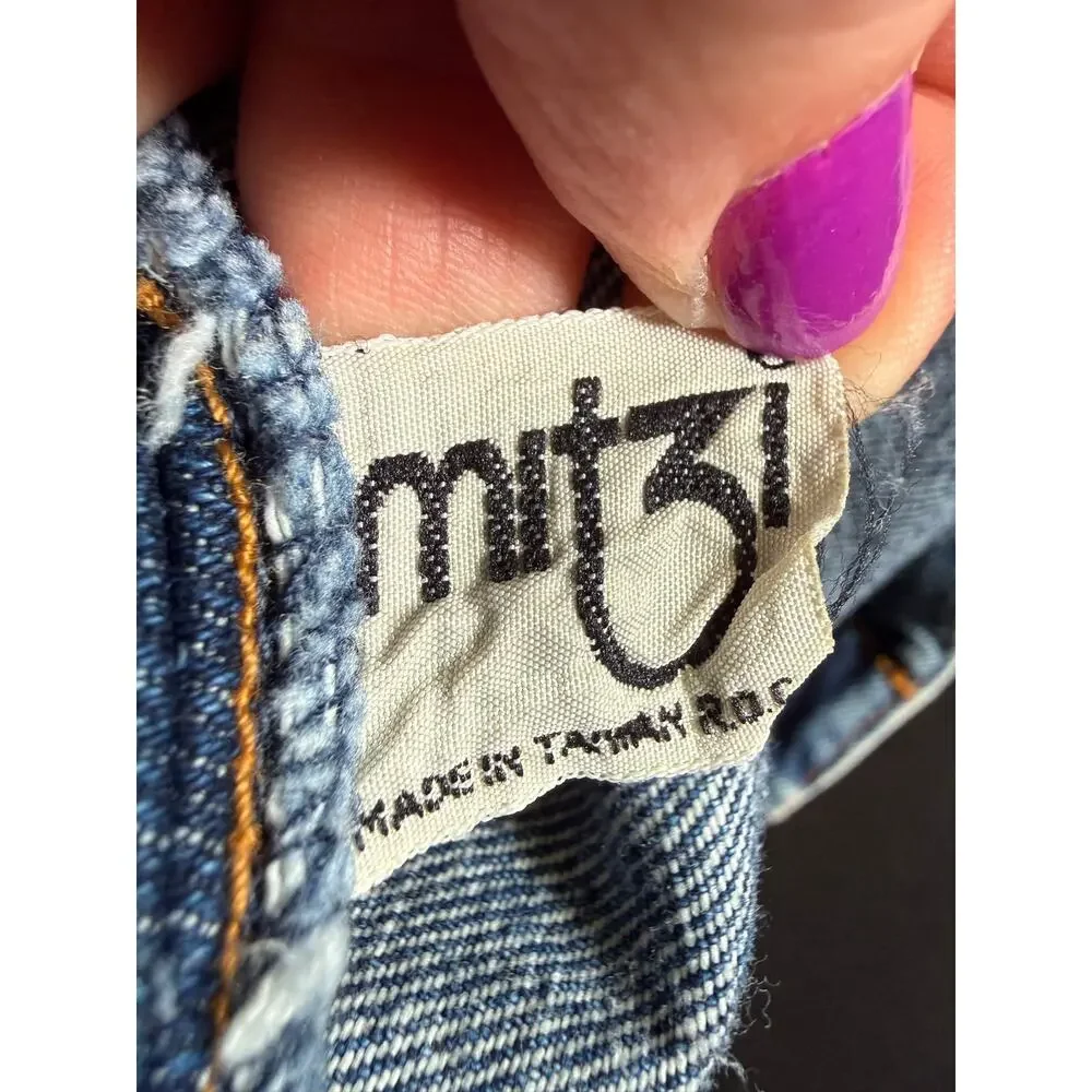 Vintage Mitzi Acid Wash Drawstring Bag Western Retro